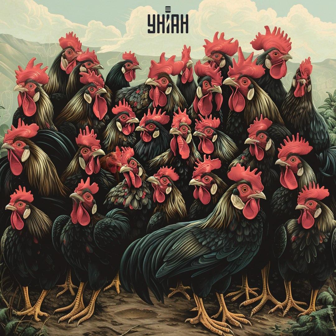 Encontrar a galinha no puzzle vis a tempo / colagem Moje